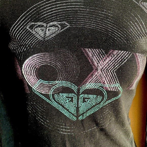 Roxy Jr Girls Large long sleeve knit top black, purple, teal Excellent condition - Picture 3 of 5